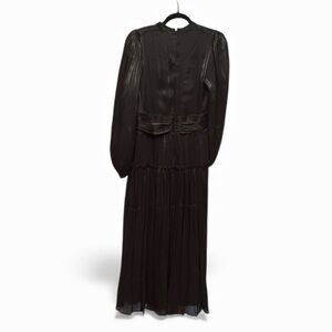 Holiday Elegant Black Long Sleeve Dress